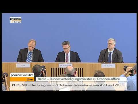 Pressekonferenz von Thomas de Maizière zur Drohnen-Affäre