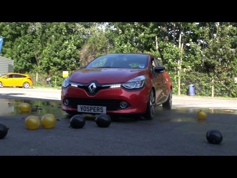 Terry Grant show off his stunt driving and ballon popping skills in the new 2013 Renault Clio at Vos