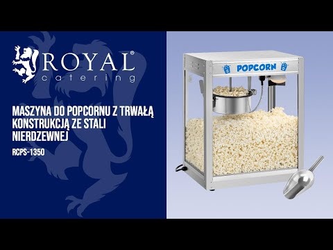 Video - Maszyna do popcornu ze stali nierdzewnej - 1350 W - 5 kg/h