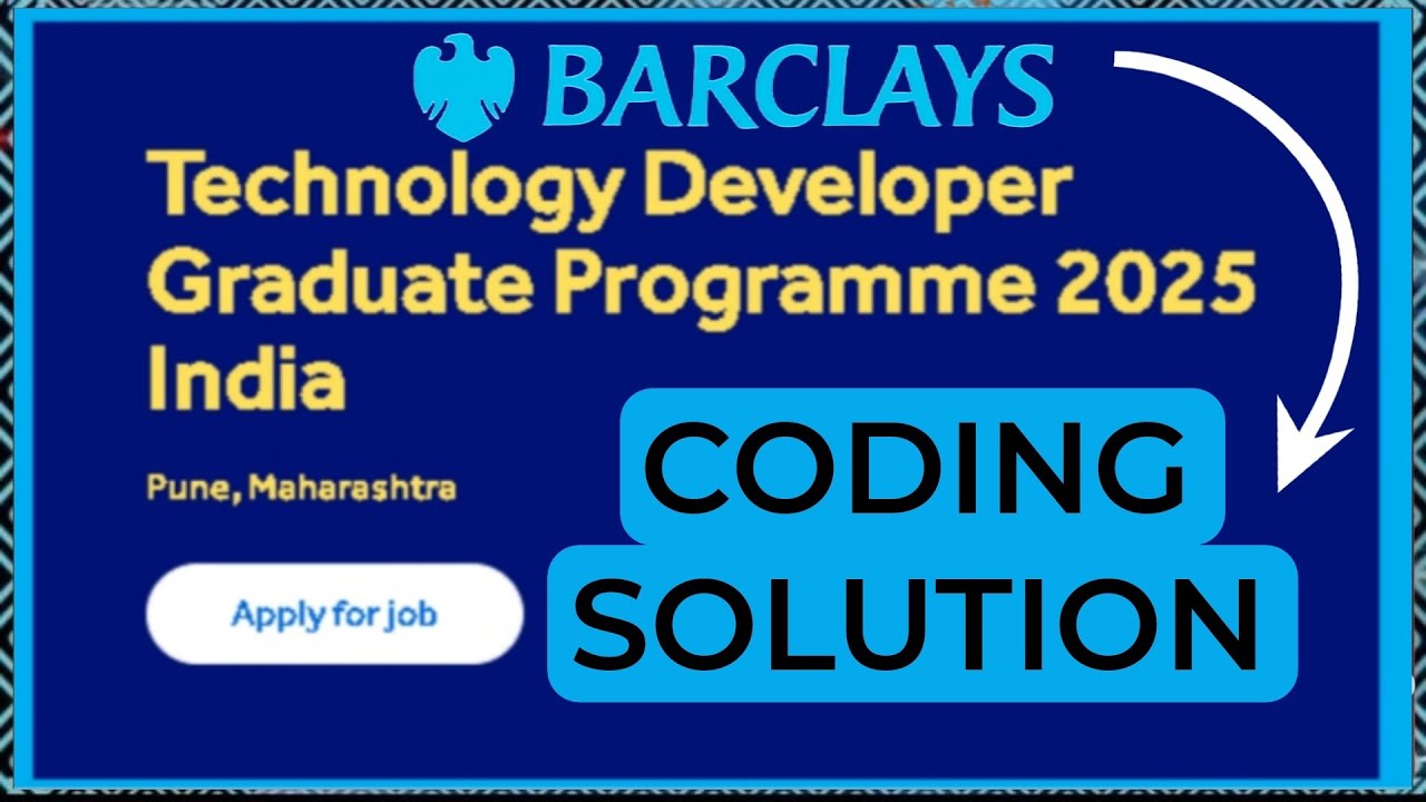 Barclays Technology Developer Graduate Programme 2025|Barclays Coding Solutions#barclays#coding#mnc