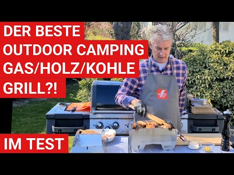 🔥 GRILLBLITZ: SKOTTI 3 in 1 Campinggrill Outdoor Grill Gas Kohle Holz Test Gasgrill klein leicht