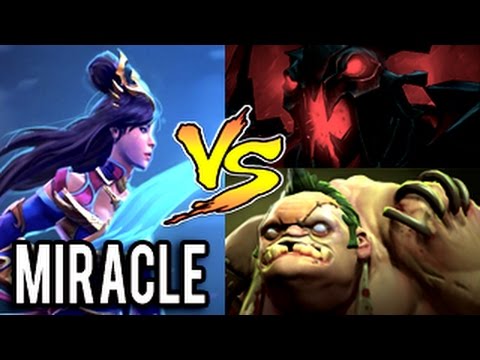 Miracle- Cheat Mode ON! Mirana Solo Mid Vs Shadow Fiend + Pudge 29 Kills 800 GPM 9k MMR 7.00 Dota 2