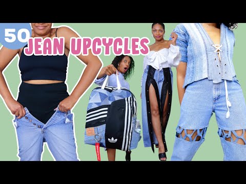 50 Ways to Upcycle Jeans You Can't Fit! | DIY clothes...