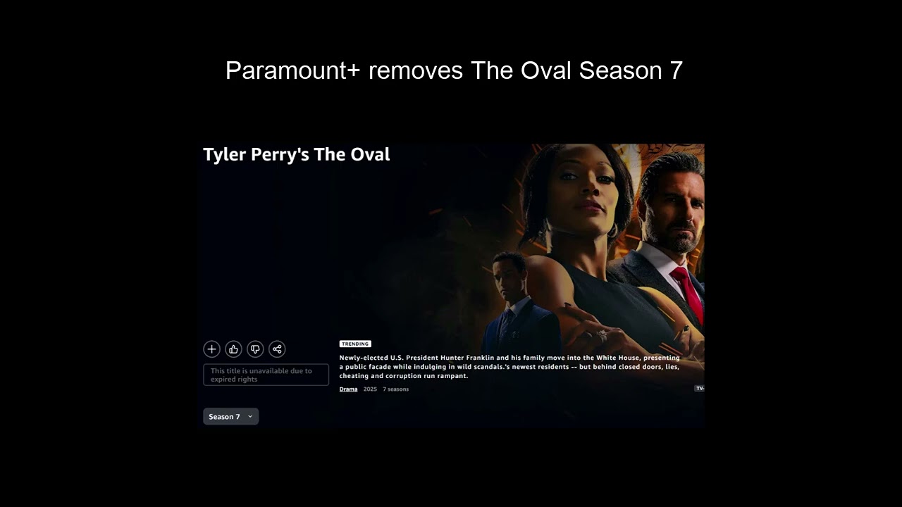 Tyler Perry's The Oval | Paramount+ Removes Season 7 From Their Streaming Service
