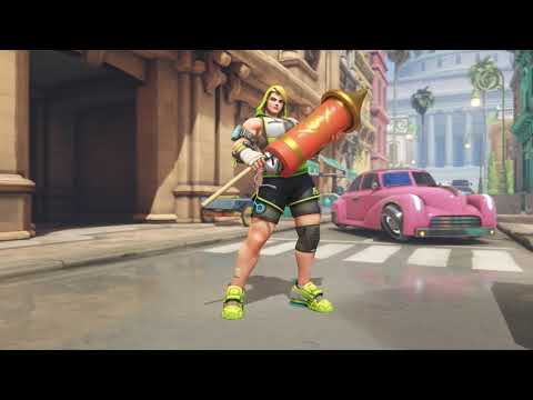 Overwatch | Workout Zarya Skin Spotlight + Golden Weapon | All Cosmetics & Gameplay | Archives 2020