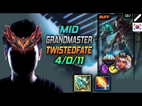 GrandMaster Mid Twisted Fate Build Rod of Ages Unsealed Spellbook - LOL KR 13.1