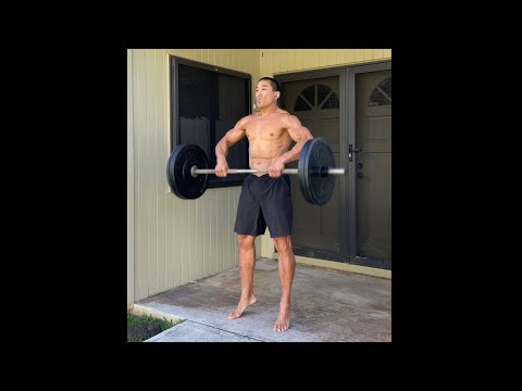 Day 267 FitPro Hawaii Workout-110 lbs. Barbell Squat Clean & Press x 25/10 Minutes - 2/6/21 1:09 pm