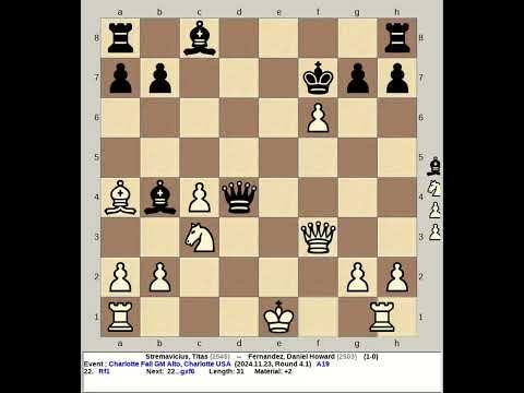 Stremavicius, Titas vs Fernandez, Daniel Howard | Charlotte Fall GM Chess Alto 2024, USA