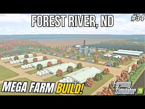 $5 MILLION DOLLAR AMERICAN MEGA FARM BUILD! 6000 PIGS! | Forest River, ND | Farming Simulator 25 #34