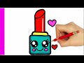 Lipstick drawing and colouring for kids and toddlersFun and easy drawing tutorial💄✏️  💄✏️