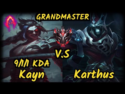 Spirit (KAYN) vs KARTHUS - 9/1/1 KDA JUNGLE GAMEPLAY - KR Ranked GRANDMASTER