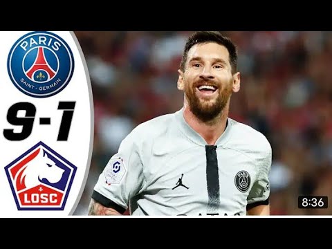 PSG vs lille 9 - 1 all goal match highlight