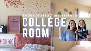 Decorating my sister’s room! || COLLEGE ROOM DECOR