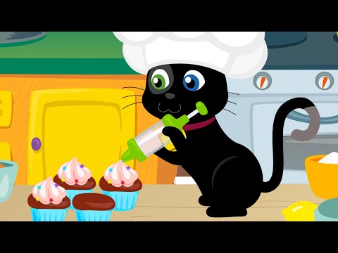 Restauracja Tatty dla przyjaciół. Misifu robi babeczki jak🍰 prawdziwy szef kuchni  Mała czarodziejka