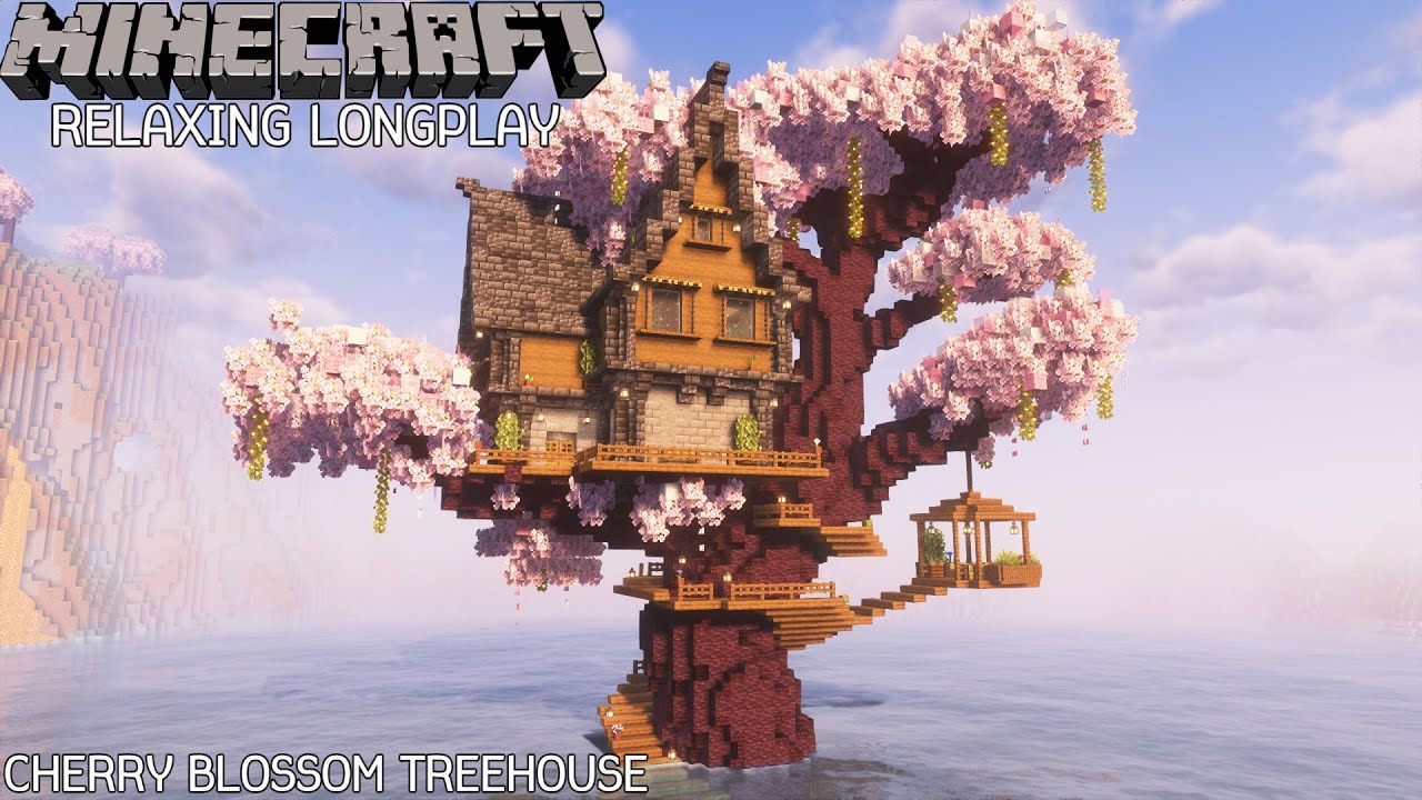 Cherry Blossom Treehouse - Minecraft Relaxing Longplay (No Commentary) (#3) - YouTube