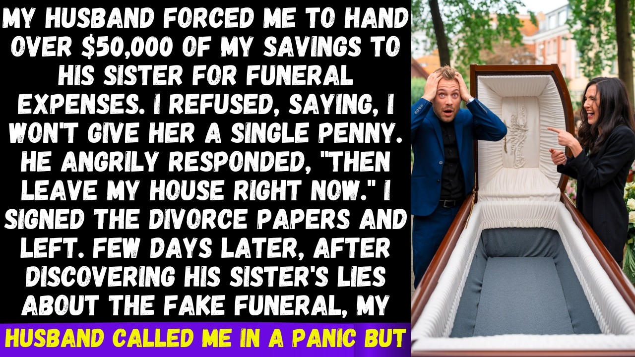 My husband forced me to give $50K to his sister. I refused, saying, "I won't," because she was...
