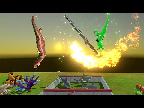 Spinning Blade Trap and Deadly punch and Fire 🔥 - Animal Revolt Battle Simulator 🦖💪