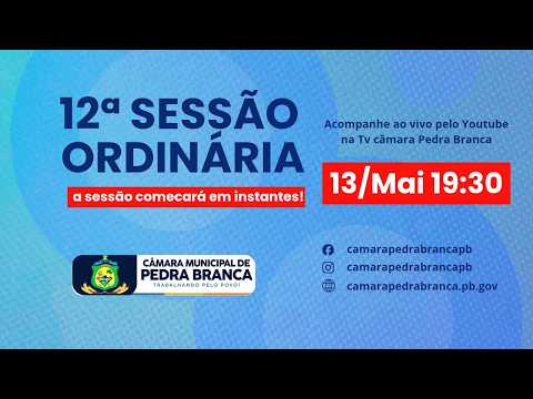 4ª SESSÃO EXTRAORDINÁRIA DA CÂMARA MUNICIPAL DE PEDRA BRANCA 10/06/2026