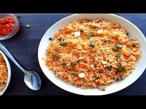 schezwan fried rice, fried rice, how to make schezwan fried rice, mix veg fried rice, omaima omer