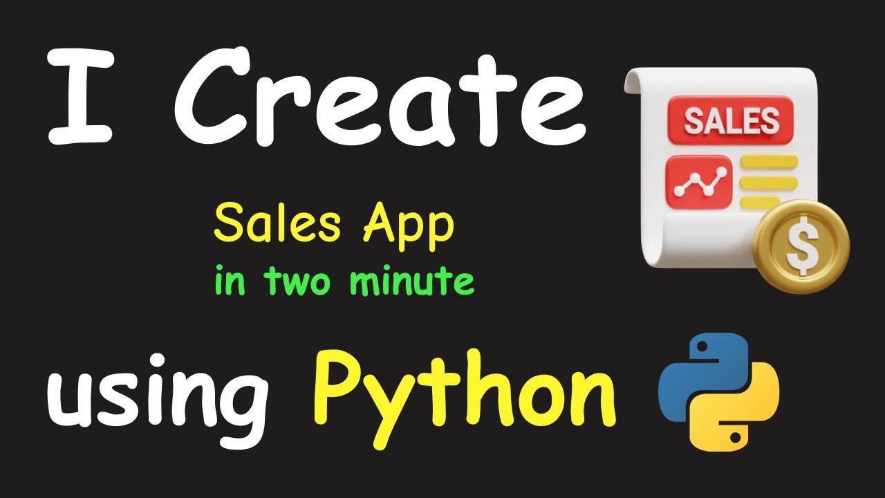 I CREATE SALES APP IN 2 MIN USING PYTHON & LEARN PYTHON BY BUILDING SIMPLE PROJECTS