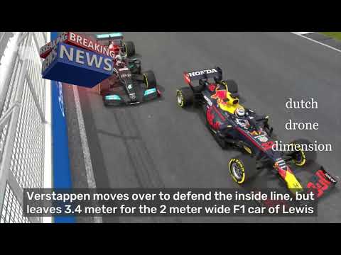 DJI DRONE virtual animation proof Hamilton guilty of chrash with Verstappen