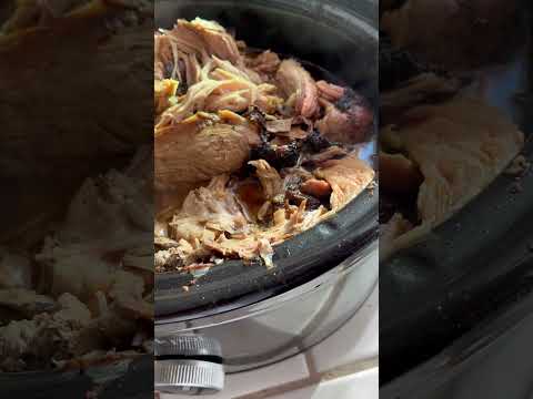 Pork roast 8 hours on BBQ grill 8 hours in crockpot. Shredded pork butt roast is ready!!!