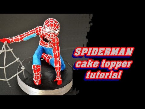 How to Spiderman cake topper fondant - tutorial uomo ragno pasta di zucchero per torta