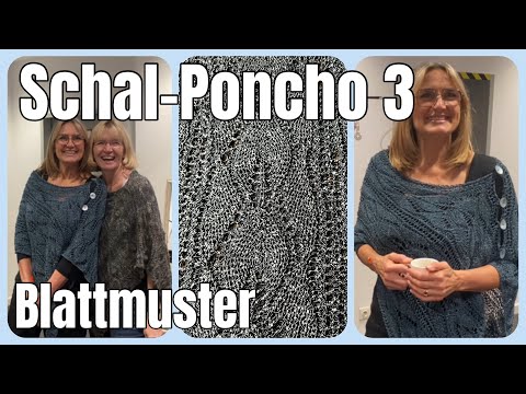 Scarf poncho with leaf pattern 3 #knitting free #knitting instructions #knitting