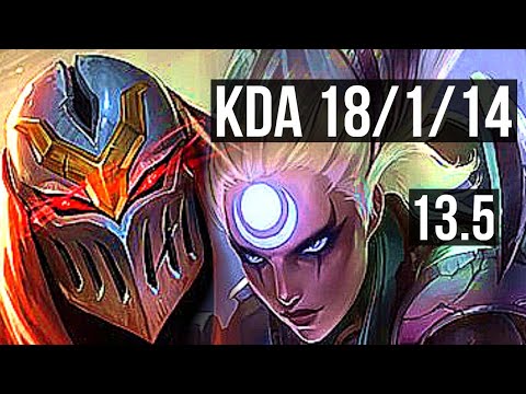 ZED vs DIANA (MID) | 18/1/14, Legendary, 700+ games, 800K mastery | KR Master | 13.5