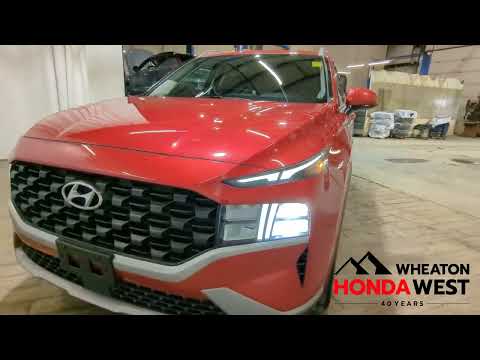 2022 Hyundai Santa Fe Essential AWD in Flame Red for sale at Wheaton Honda West in Calgary, AB