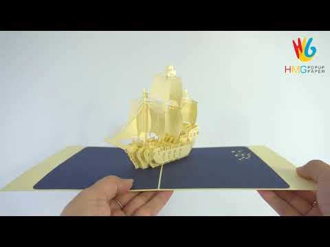 Boat Pop-up Card 3D | Gold  3D Model Sailboat