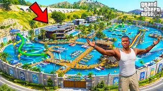 Franklin Builds the Biggest Waterpark Outside His House in GTA 5 | SHINCHAN and CHOP