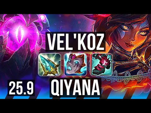 VEL'KOZ vs QIYANA (MID) | 49k DMG, Legendary | EUW Master | 25.9