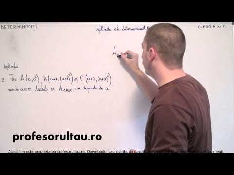 12   cls11   Determinanti   aplicatii ale determinantilor in geometrie   aplicatii   partea 2
