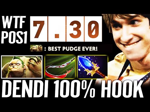 🔥 7.30 DENDI Pudge POS1 - New Patch100% Hook Instant Kill BIG Creep WTF Fast Farm Dota 2 Pro Update