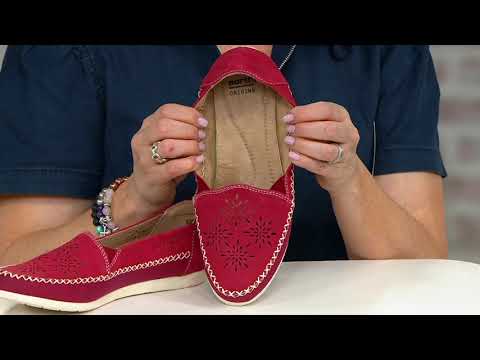 Earth Origins Perforated Leather Slip-Ons - Lorelai on QVC