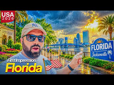 First Impressions of Florida 🇺🇸😱 Jacksonville 🌳Unexpected Rain 🌧️