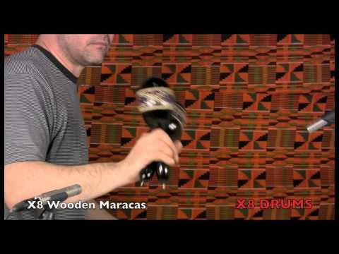 X8 Drums Hand Painted Wooden Maracas