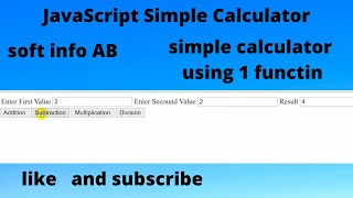 How to make simple calculator in javascript | javascript calculator | js 1 function calculator