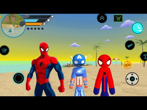 Süper Kahraman Çöp Adam - American Jet Stickman Rope Hero #1 - Android Gameplay