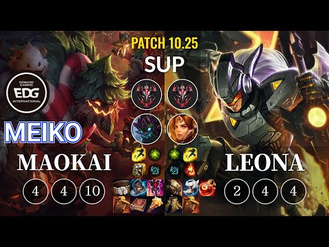 EDG Meiko Maokai vs Leona Sup - KR Patch 10.25