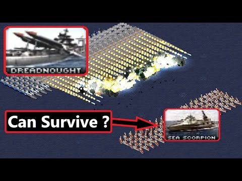 Can 100 Sea Scorpions survive 100 Dreadnoughts ? - Red Alert 2