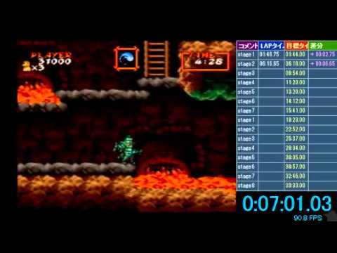 Super Ghouls'n Ghosts Speedrun in 16:51 for one loop