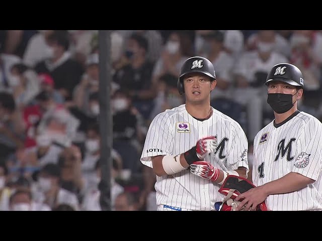 【4回裏】マリーンズ・佐藤都志也 レフトへのタイムリーヒットで追加点をあげる!! 2022年7月1日 千葉ロッテマリーンズ 対 東北楽天ゴールデンイーグルス