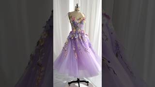 Making a midi floral lavender prom dress #sewing #fashion #promdress