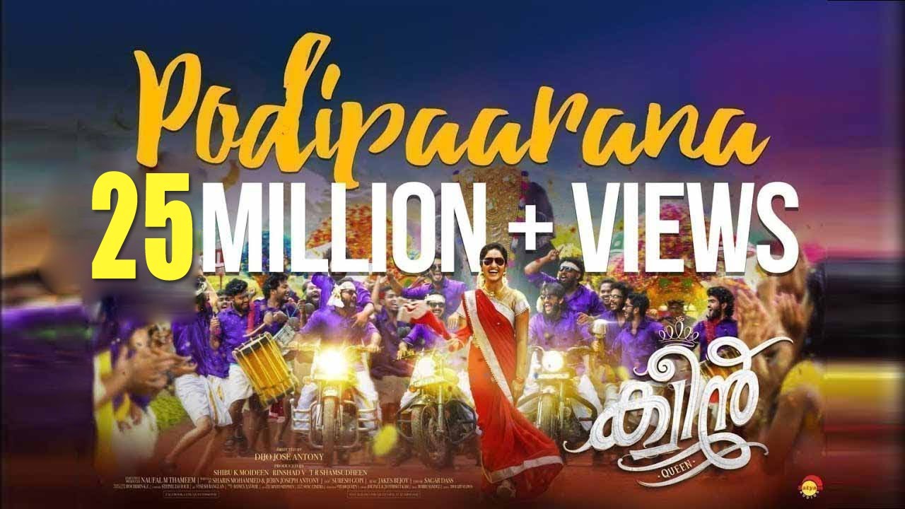 Podiparana Lyrics | Queen | Saniya Iyappan, Midhun AE | Ajaey Shravan, Kesav Vinod | Jakes Bejoy