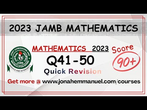 Part 5 JAMB Mathematics 2023 Past Questions and Answers #excellenceacademy #jamb