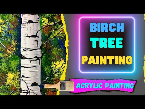 Birch Tree Acrylic Painting for Beginners | Birch Tree Painting Tutorial