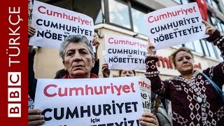 Cumhuriyet Gazetesi önünde operasyona protesto gösterisi - BBC TÜRKÇE