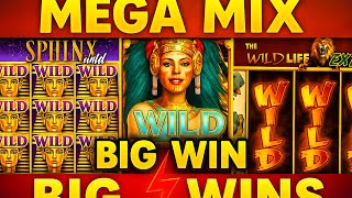 MEGA MIX BIG WIN SLOT IGT SPHINX WILD 90,000 MEDUSA QUEEN OF STONE SPHINX 330,000 WILD LIFE